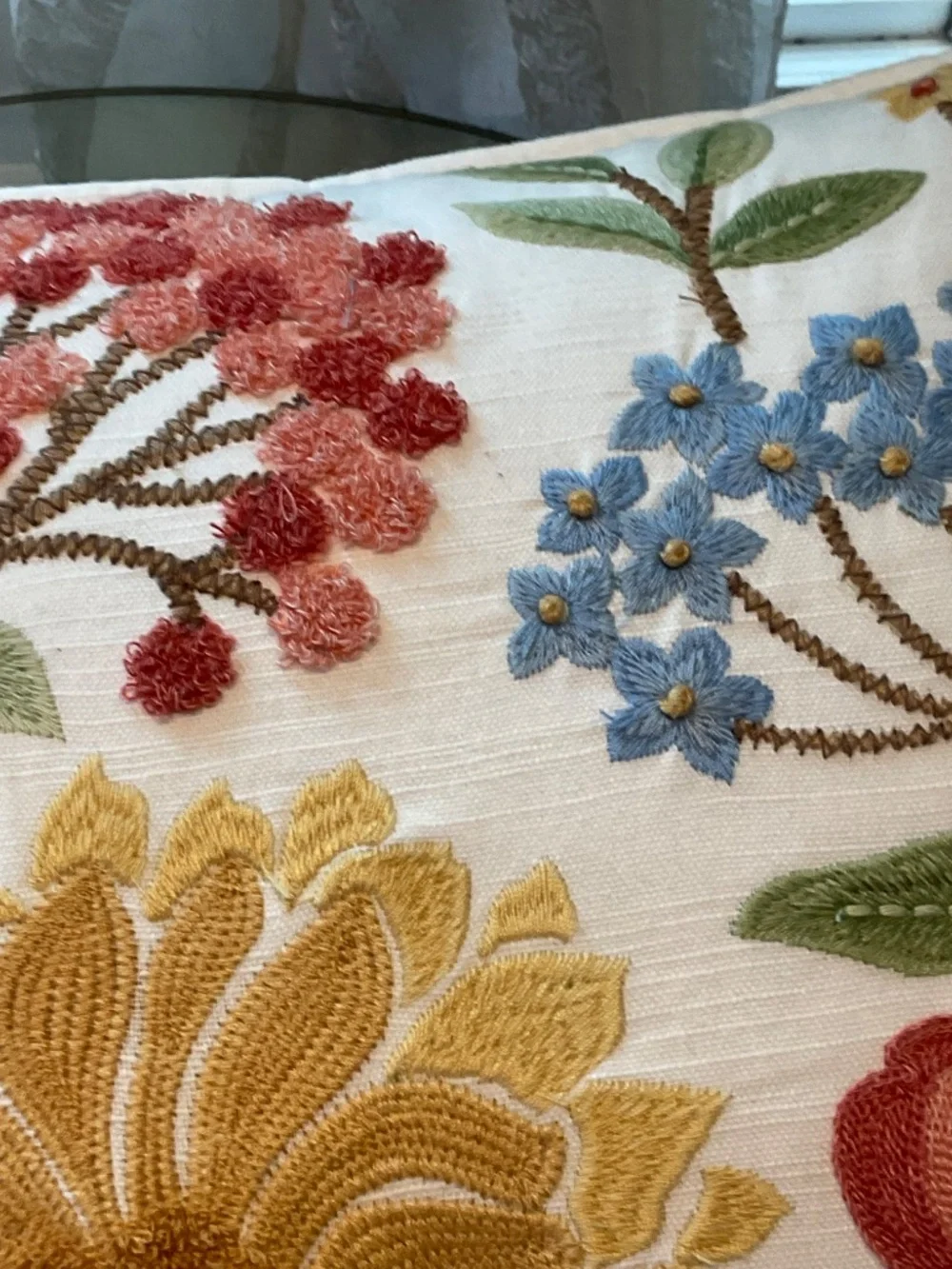 Beautiful Embroidered Throw Pillow Made in India